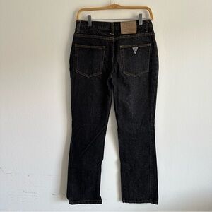 Vintage 90s Guess Jeans Black Denim Thick Grunge Whimsigoth Loose Fit Chunky